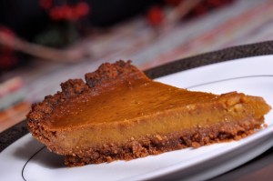 Pumpkin pie with graham cracker crust