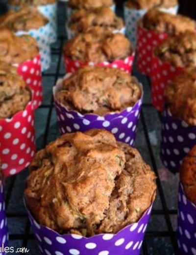 gluten free zucchini muffin rows