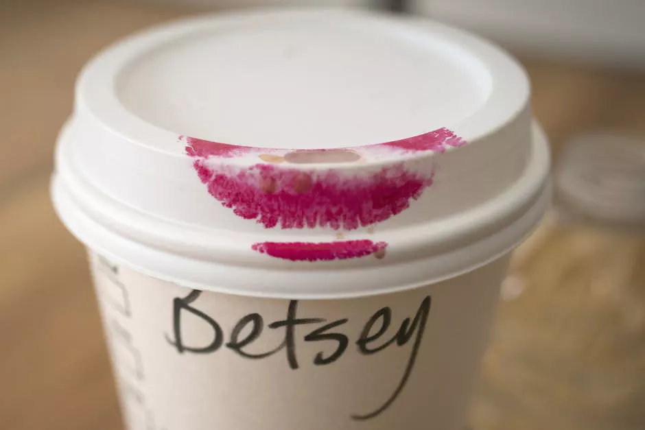 coffee cup with lipstick