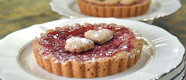 glutenfree linzertorte on plates banner