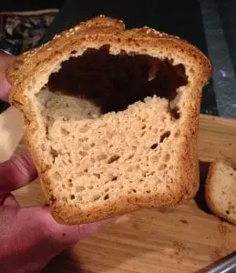 Gluten free loaf cooked too close to top of oven