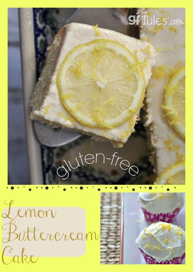 Gluten Free Lemon Buttercream Cake - moist, tart & sweet, all in one! gfJules.com