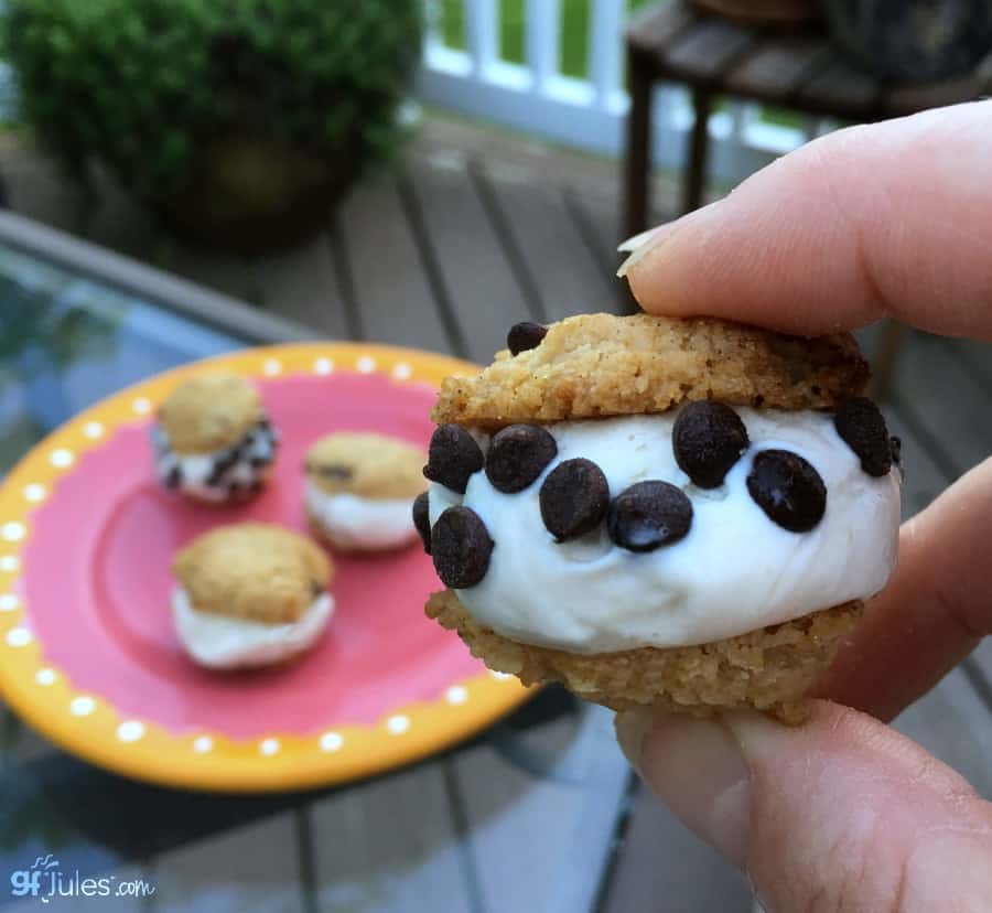 gluten free chocolate chip cookie ice cream sandwich