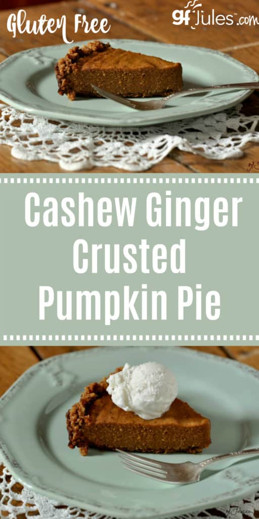 Few flavors marry as well as cashews, ginger and pumpkin, so why not use them in a delicious gluten-free pumpkin pie?