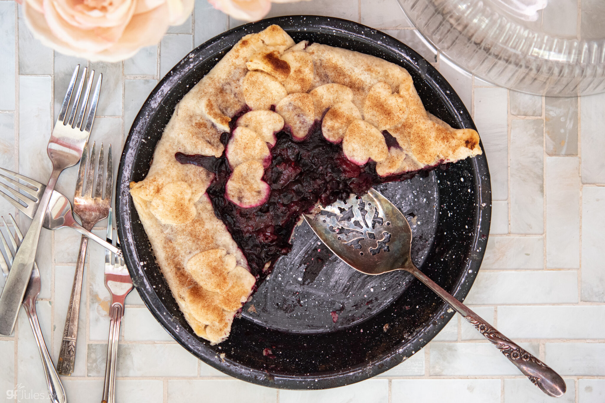 Gluten Free Rustic Mixed Berry Pie with homemade flaky gfJules crust