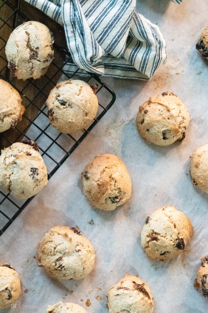 Gluten Free Raisin Drop Cookies cooling