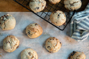 Gluten Free Raisin Drop Cookies on rack