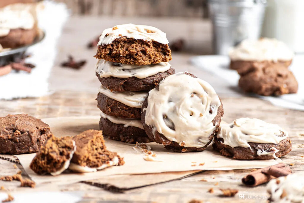 gluten free pumpkin cookies with glaze