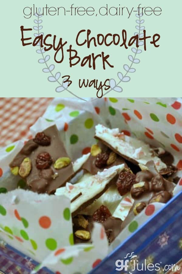 easy chocolate bark gluten free dairy free