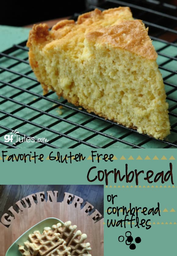 Favorite Gluten Free Cornbread or even Cornbread Waffles! So easy, light and moist - YUM! gfJules