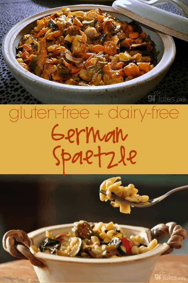 Gluten Free Spaetzle is so easy and pairs well with any veggies or meat you'd like to add -- the perfect base for your hearty winter meal!