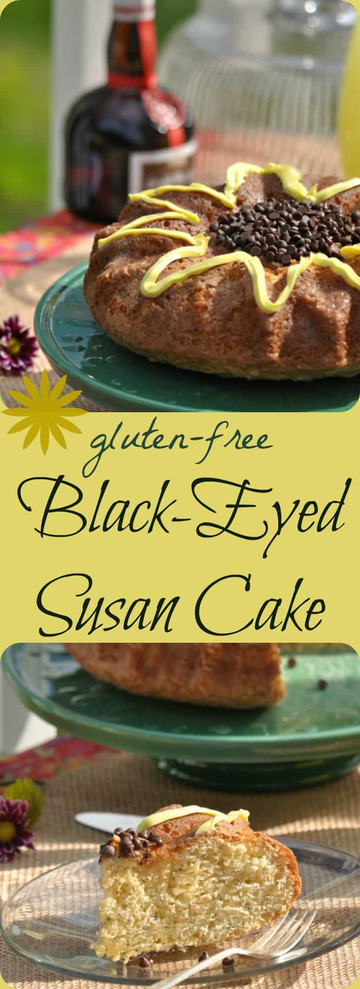 Gluten Free Black-Eyed Susan Cake - deceptively light for a pound cake, with just the right sweetness. Perfect for Preakness Stakes or any day you want to taste like spring! | gfJules