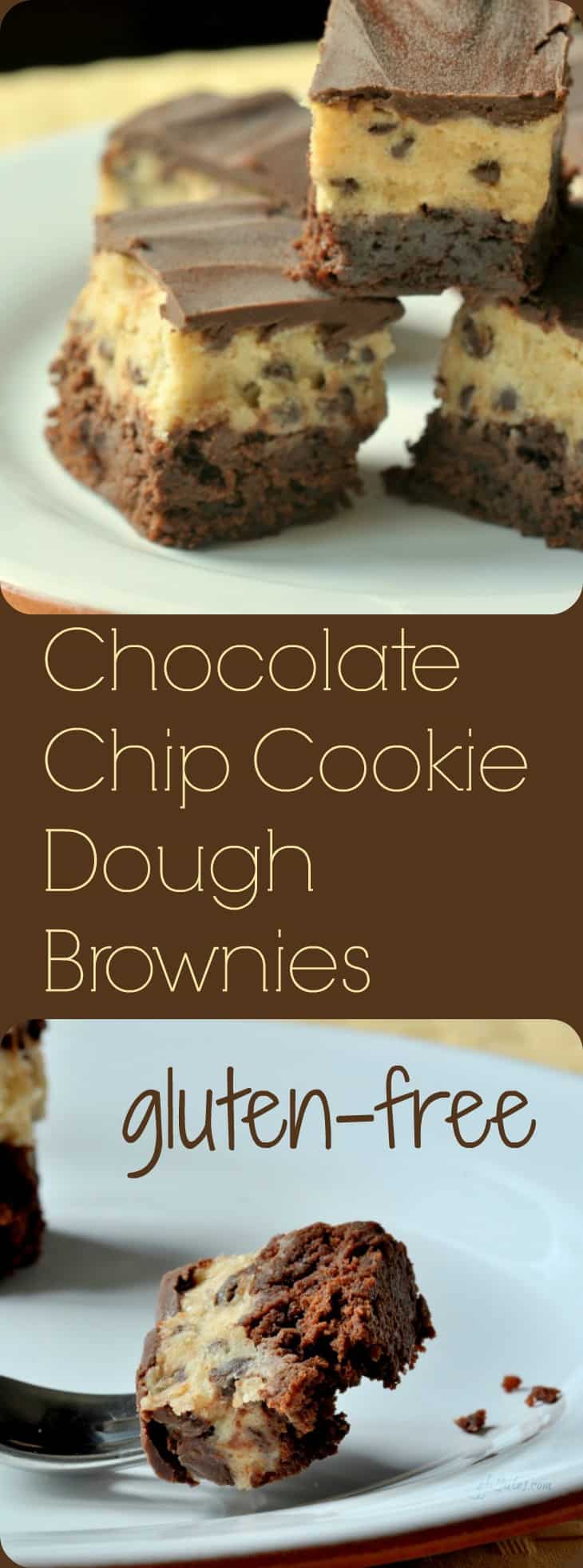 Gluten Free Chocolate Chip Cookie Dough Brownies -- for when you can't decide what sweet you're craving most! | gfJules.com