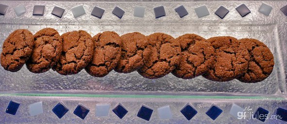 Gluten Free Chocolate Cookies in a line