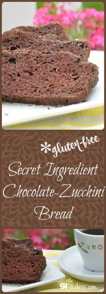 Gluten Free Chocolate Zucchini Bread I consider zucchini to truly be one of the sweetest rewards of spring. And with my new recipe, gluten free Secret Ingredient Chocolate Coffee Zucchini Bread, I’m liking it even more! 