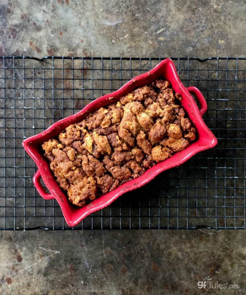 Gluten Free Coffee Cake in dish