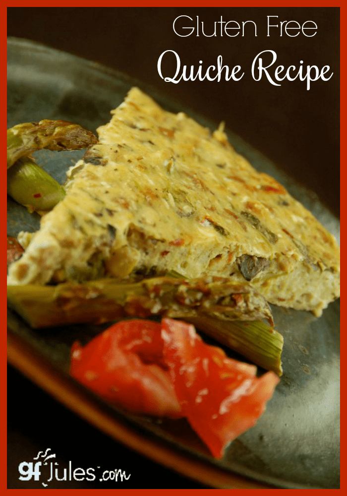  This quick and easy, empty-your-refrigerator-recipe for gluten free quiche is sure to become a go-to family recipe. You don't even need a crust. This easy meal recipe will become a go-to for your family!