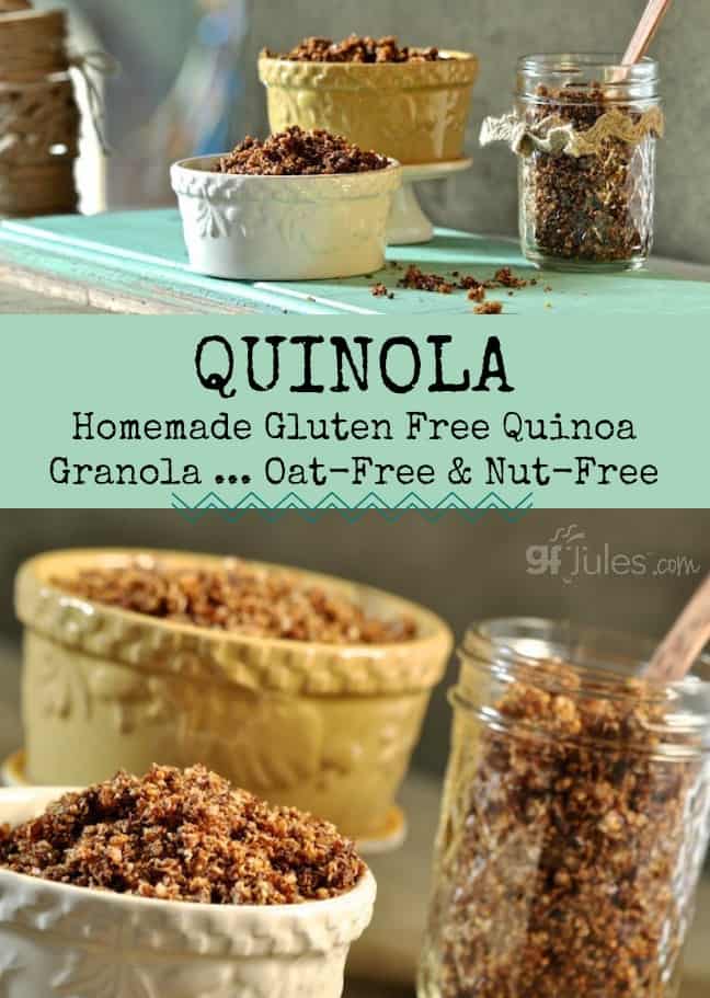Gluten Free Quinoa Granola - no oats, no nuts, just deliciously nutritious quinoa! |gfJules