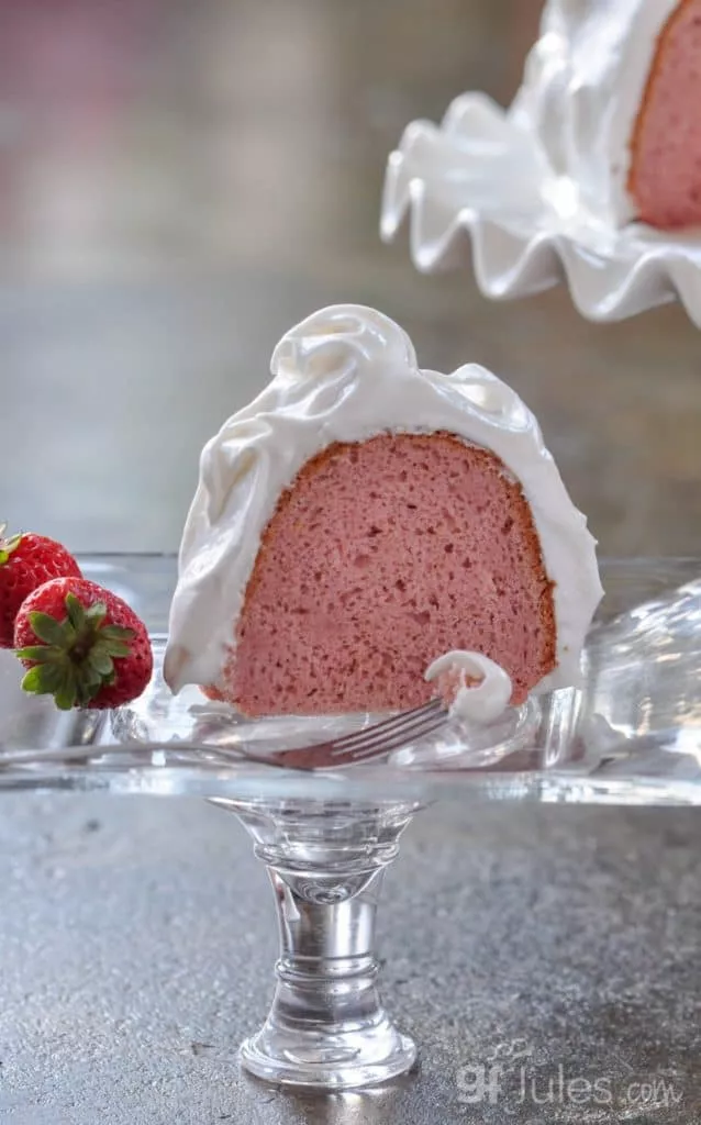 Gluten Free Strawberries and Cream Cake slice