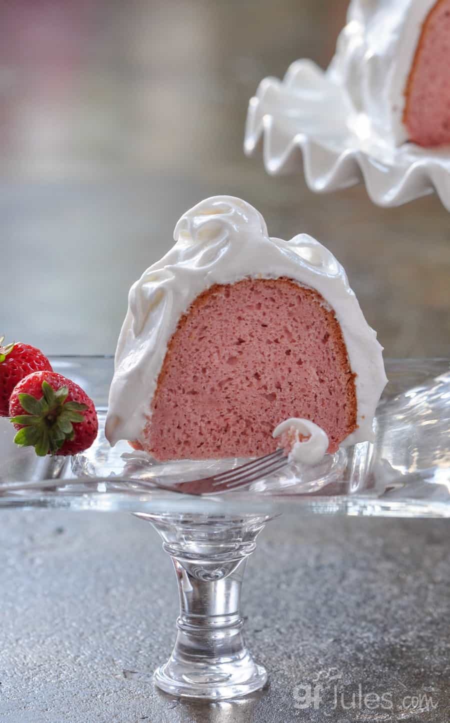 Gluten Free Strawberries and Cream Cake slice