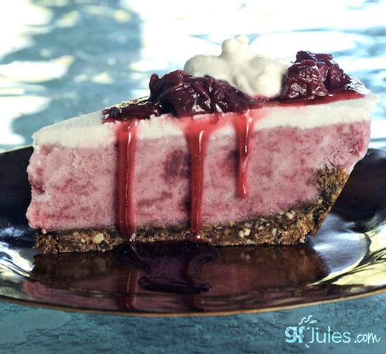 Strawberry Rhubarb Vegan Ice Cream Pie