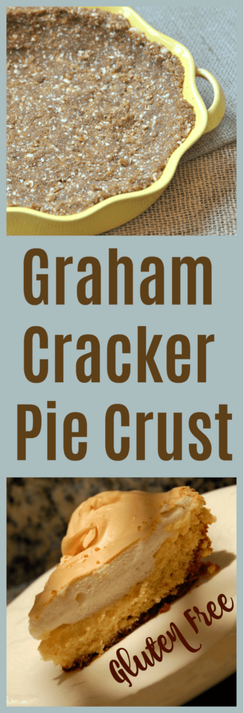 gluten free graham cracker pie crust in pie plate