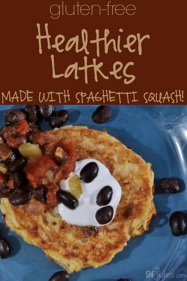 Gluten Free Healthier Latkes by gfJules are made with a surprise ingredient: spaghetti squash