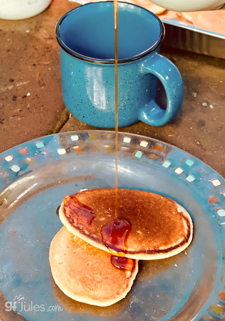 gluten free pancakes with gfJules Mix camping