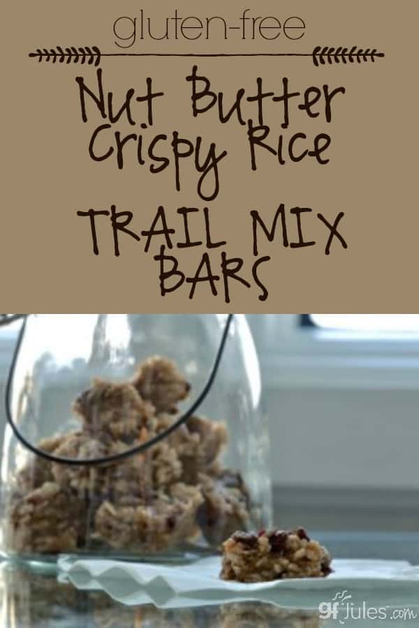Gluten Free Nut Butter Crispy Rice Trail Mix Bars - gfJules