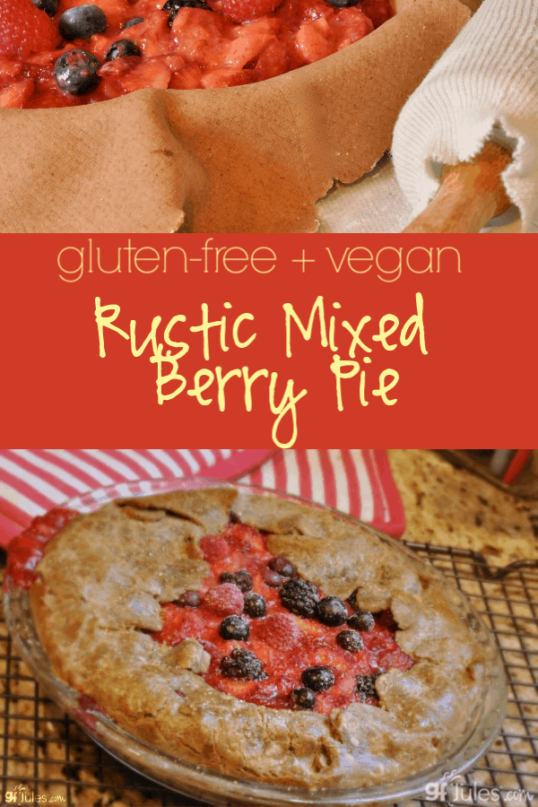 Gluten free rustic mixed berry pie is one of the tastiest ways to embrace and share the yummy flavors of summer! Beautifully free-formed, this pie is easy!