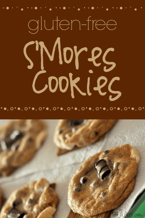 Favorite flavors of graham crackers, marshmallows, and chocolate with a surprise cookie …there’s really nothing better! Gluten Free S'Mores Cookies!