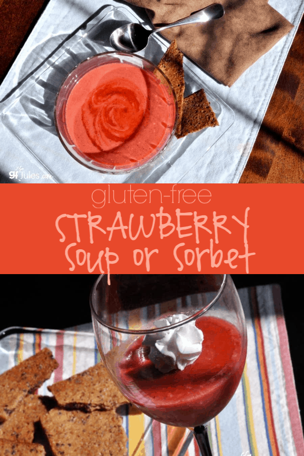 Appetizer or dessert, this is a treat you'll wish you'd doubled. So simple. So sublime. Strawberry Soup (or sorbet!). A great summer treat!