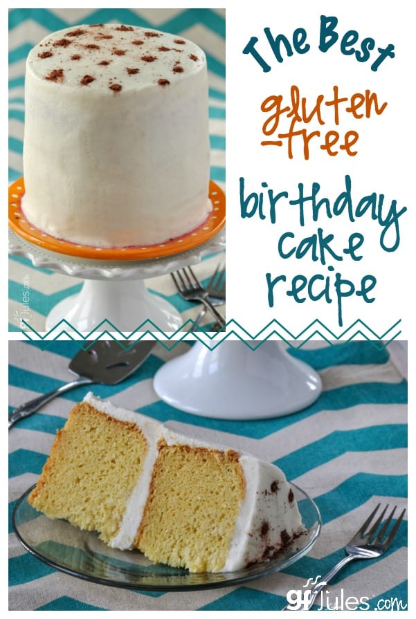 White cake or chocolate cake, this recipe makes the BEST gluten free birthday cake EVER! And moist like you READ about. From gfJules, no wonder! TRY & SEE!