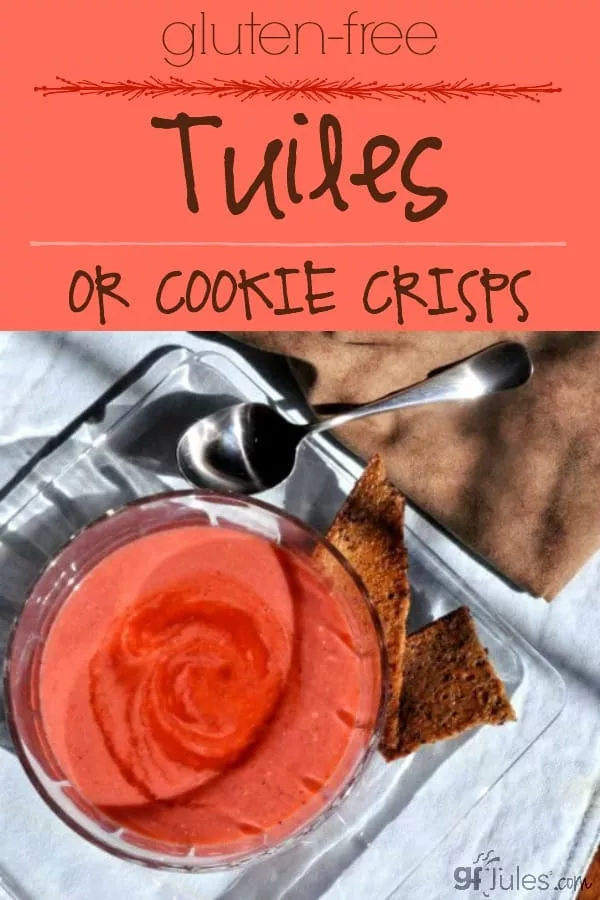 Gluten Free Tuiles or Cookie Crisps by gfJules go wonderfully with ice cream, sorbet...or simply enjoy them whenever you need something sweet and crunchy!