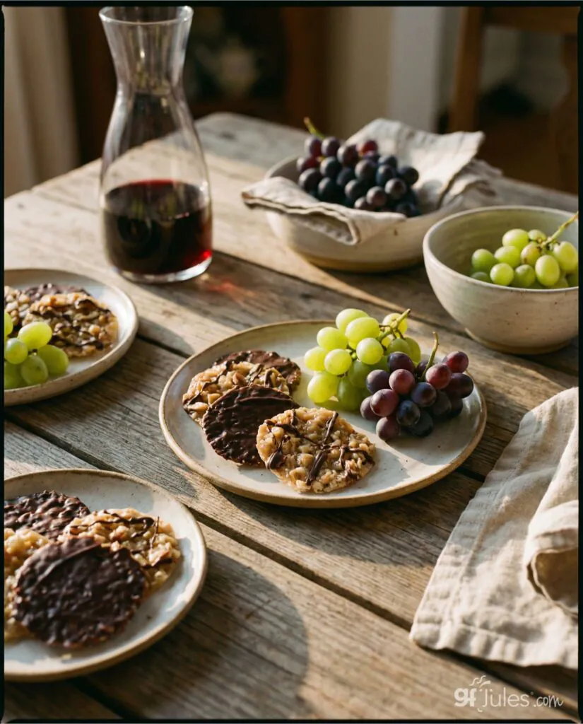 gluten free florentines with grapes 