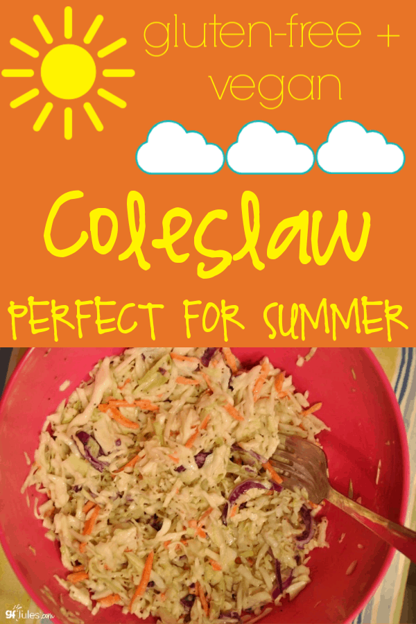 Coleslaw and summer just go together! This vegan, gluten free alternative is as good as any restaurant offering, and much healthier!