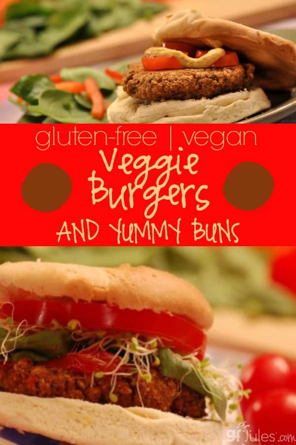 Gluten Free, Vegan Veggie Burgers and tasty homemade buns - gfJules