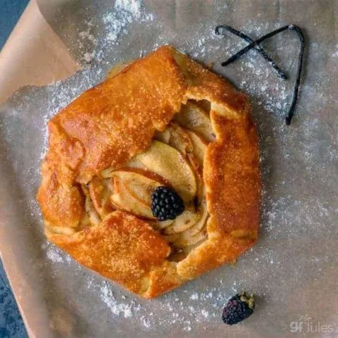 apple galette with berries and vanilla bean