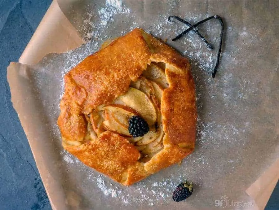 apple galette with berries and vanilla bean