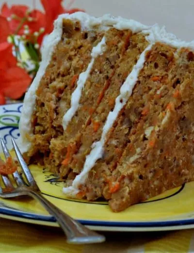 carrot mustard cake slice