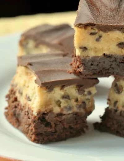 gluten free chocolate chip cookie dough brownie stack