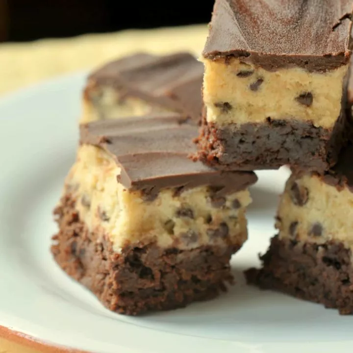 gluten free chocolate chip cookie dough brownie stack