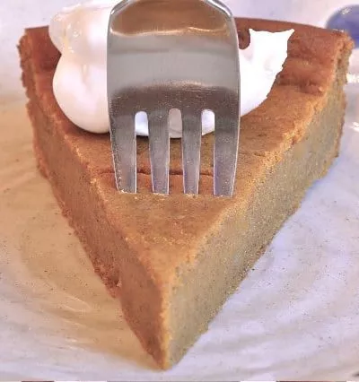 crustless gluten free pumpkin pie fork