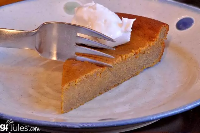 gluten free crustless pumpkin pie slice