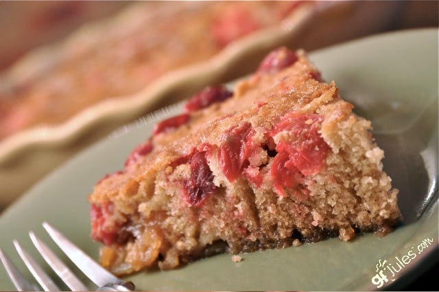 gluten free apple cranberry cake slice