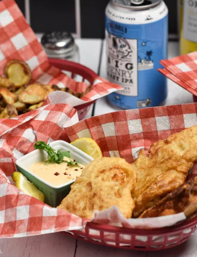 gluten free beer battered fish in basket sq | gfJules