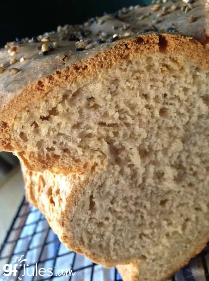 gluten free beer bread close up