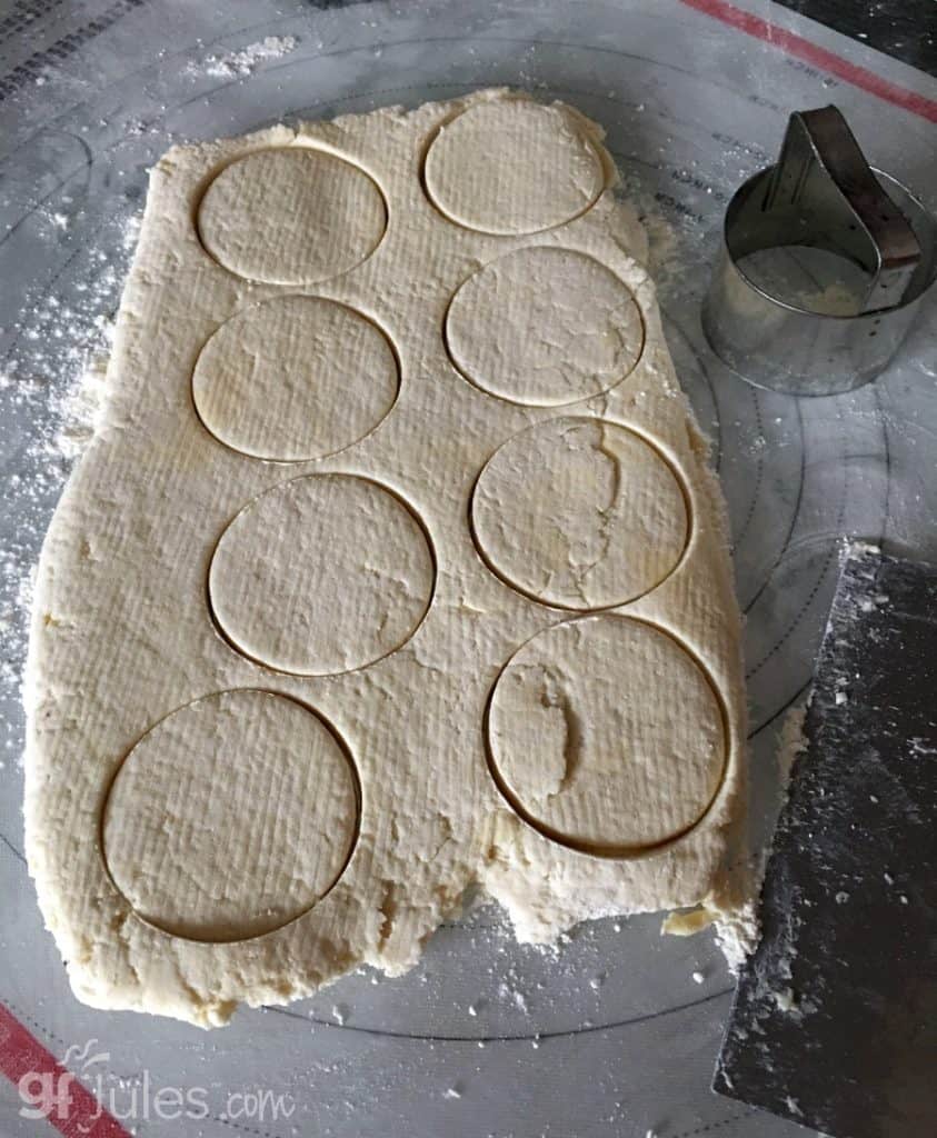 gluten free biscuit dough cut