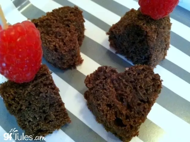 gluten free chocolate zucchini heart cakes