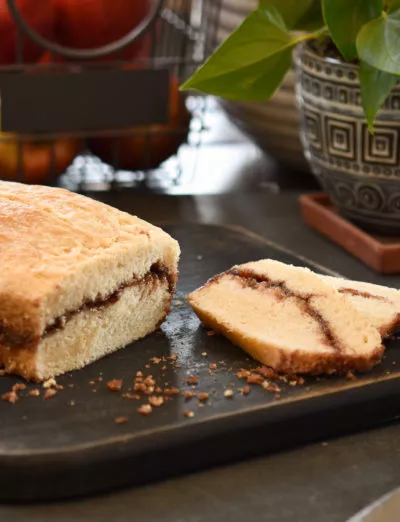 gluten free cinnamon swirl quickbread sliced sq